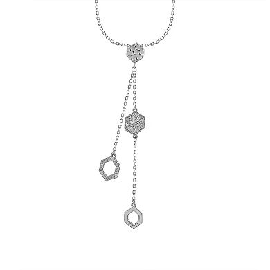Sterling Silver Cubic Zirconia Honeycomb Necklace