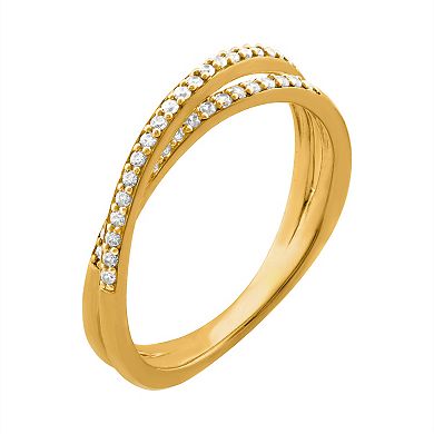 Simply Vera Vera Wang 14k Gold 1/5 Carat T.W. Diamond Crossover Anniversary Ring