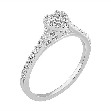 Simply Vera Vera Wang 14k White Gold 1/3 Carat T.W. Diamond Heart Engagement Ring