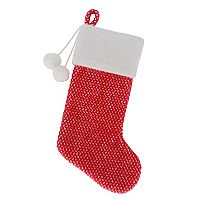 St. Nicholas Square Red Knit Pom Pom Christmas Stocking Deals