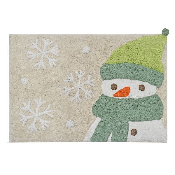 snowman bathroom rug