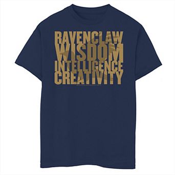 Boys 8-20 Harry Potter Ravenclaw Wisdom Intelligence Creativity Text Graphic Tee
