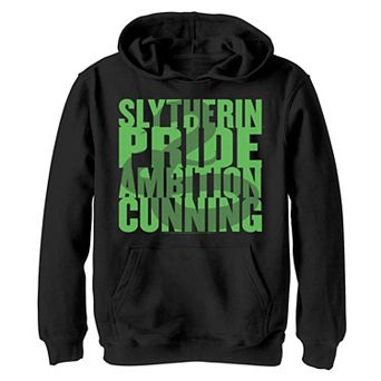 Boys 4-20 Harry Potter Slytherin Snake Silhouette Text Graphic Fleece Hoodie