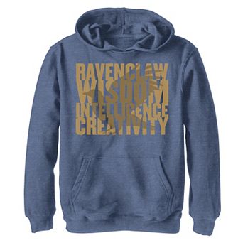 Boys 8-20 Harry Potter Ravenclaw Wisdom Intelligence Creativity Text Graphic Fleece Hoodie