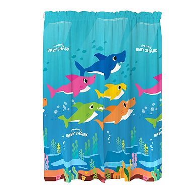 Baby Shark Cute Sharks 2-Pack Window Curtain Set