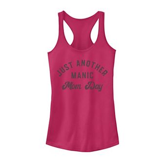 Juniors' Just Another Manic Mom Day Simple Text Graphic Tank Top