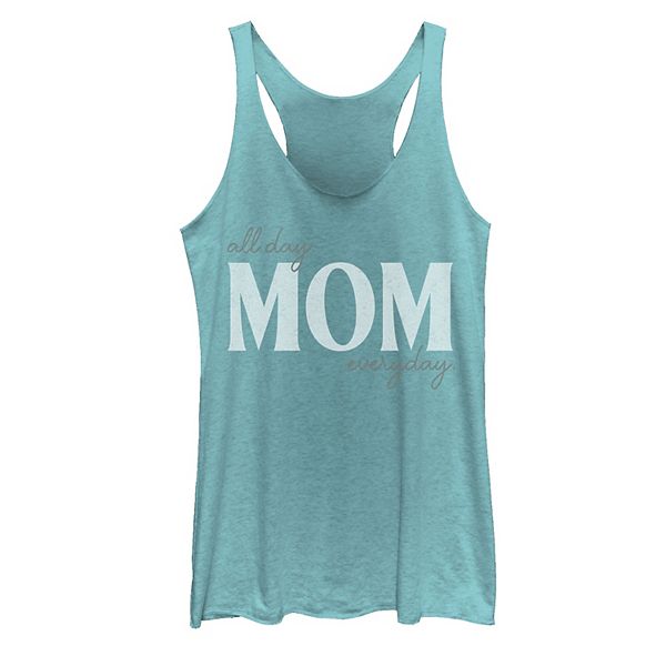 Juniors' Mom All day, Everyday Faded Text Graphic Tank Top