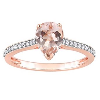 Stella Grace 10k Rose Gold Morganite & 1/8 Carat T.W. Diamond Engagement Ring