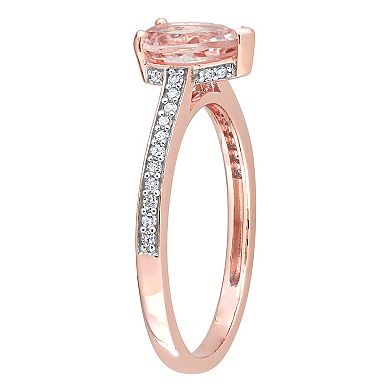 Stella Grace 10k Rose Gold Morganite & 1/8 Carat T.W. Diamond Engagement Ring