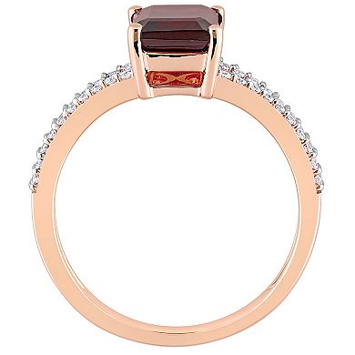 Stella Grace 14k Rose Gold Garnet & Diamond Accent Split-Shank Engagement Ring