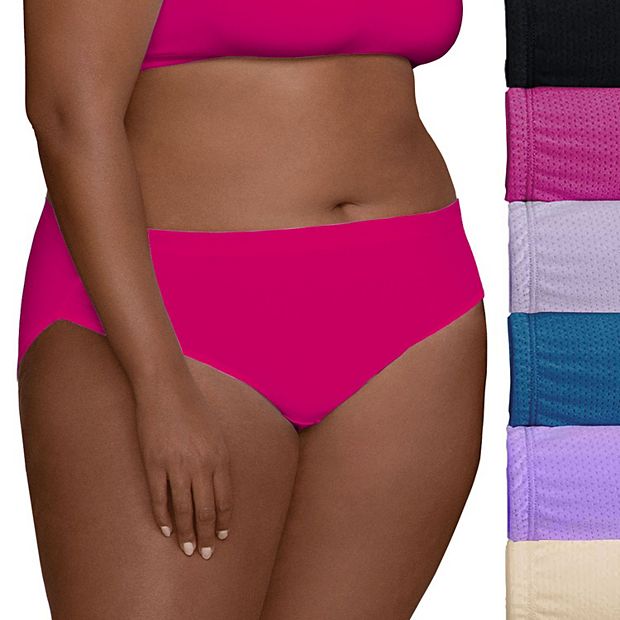 Plus Size Fruit of the Loom® Breathable Fit For Me 6-pack Hi-Cut Panty