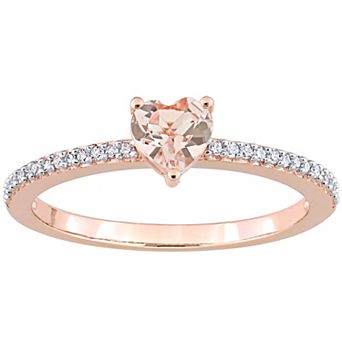 Stella Grace 10k Rose Gold Morganite & Diamond Accent Heart Promise Ring