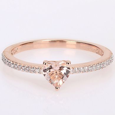 Stella Grace 10k Rose Gold Morganite & Diamond Accent Heart Promise Ring