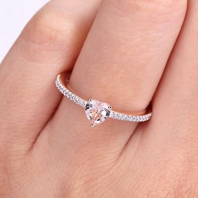 Stella Grace 10k Rose Gold Morganite & Diamond Accent Heart Promise Ring