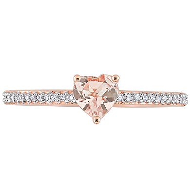 Stella Grace 10k Rose Gold Morganite & Diamond Accent Heart Promise Ring