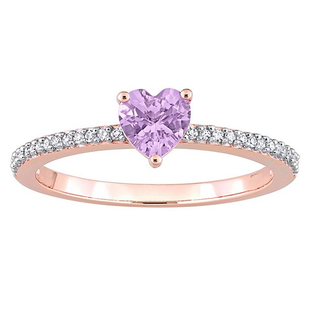 Diamond accent heart promise deals ring in 10k rose gold