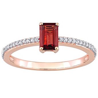 Stella Grace 10k Rose Gold Garnet & Diamond Accent Promise Ring
