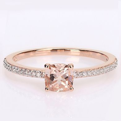 Stella Grace 10k Rose Gold Morganite & Diamond Accent Promise Ring