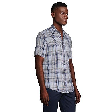 Big & Tall Lands' End Traditional-Fit Linen Button-Down Shirt