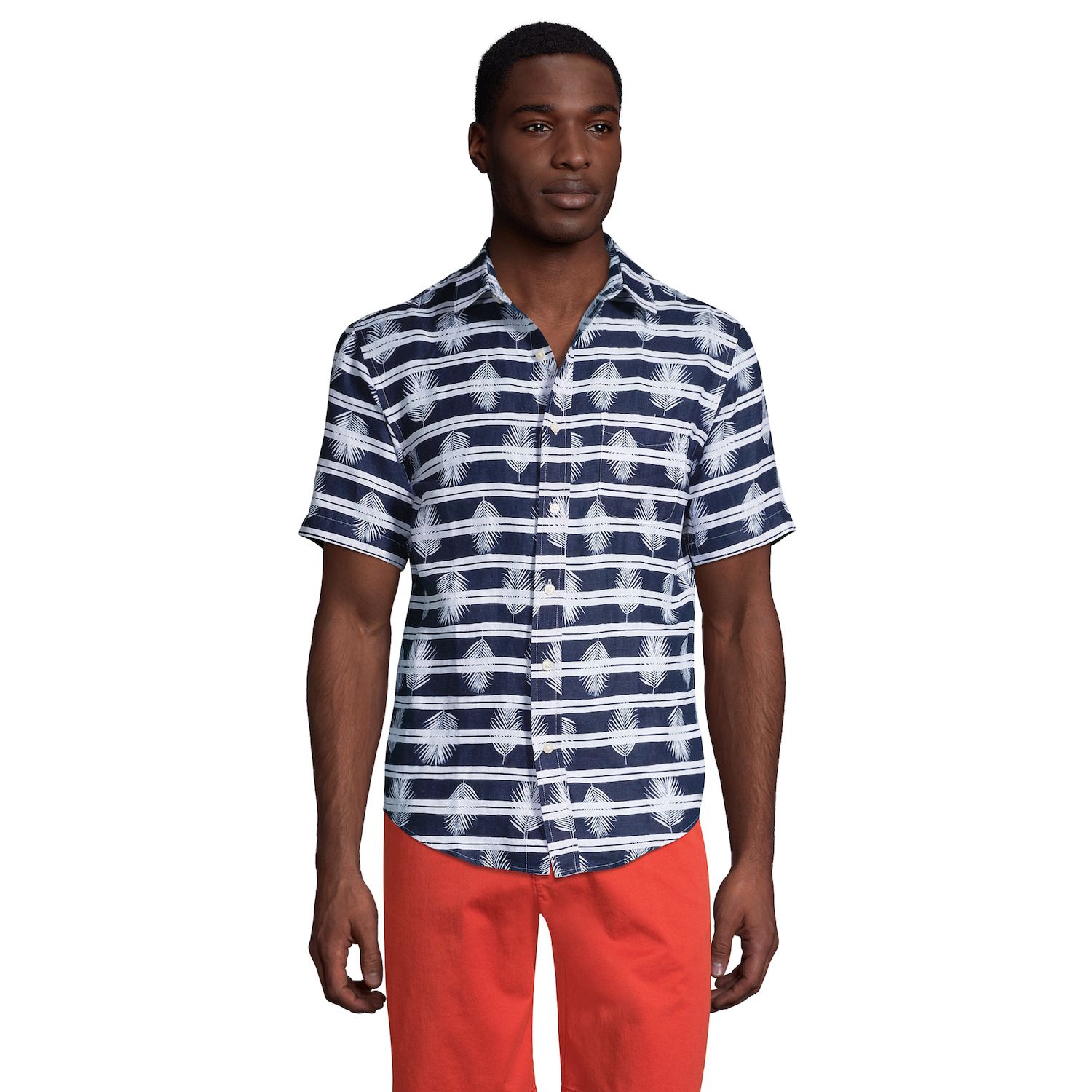 Image for Lands' End Big & Tall Traditional Fit Linen Shirt at Kohl's.