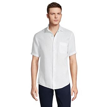 Big & Tall Lands' End Traditional-Fit Linen Button-Down Shirt