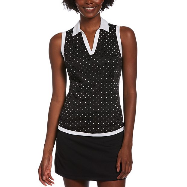 Womens Polka Dot Golf Polo