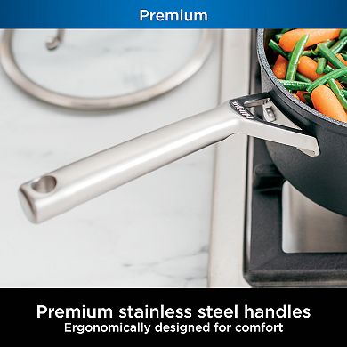 Ninja™ NeverStick® Premium Hard-Anodized 3.5-Quart Saucepan with Glass Lid