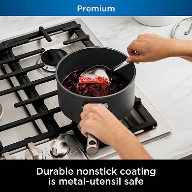 Ninja™ NeverStick® Premium Hard-Anodized 3.5-Quart Saucepan with Glass Lid