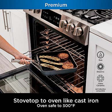 Ninja Foodi NeverStick Premium Hard-Anodized 11-in. Square Grill Pan