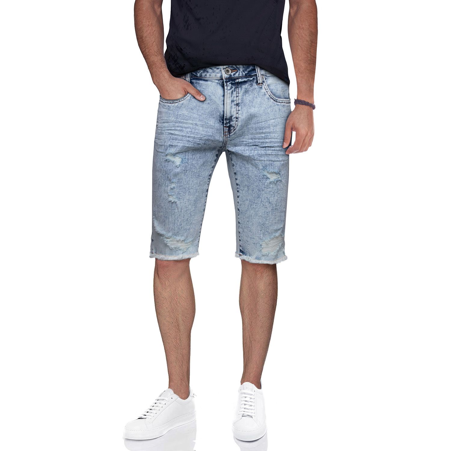 mens denim shorts blue