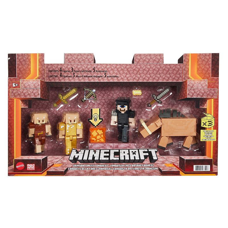 UPC 887961967128 product image for Mattel Minecraft Crimson Forest Conquest Figures, Multicolor | upcitemdb.com