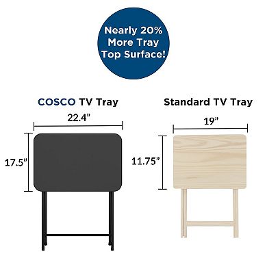 COSCO Folding TV Tray & Storage Rack 5-piece Set