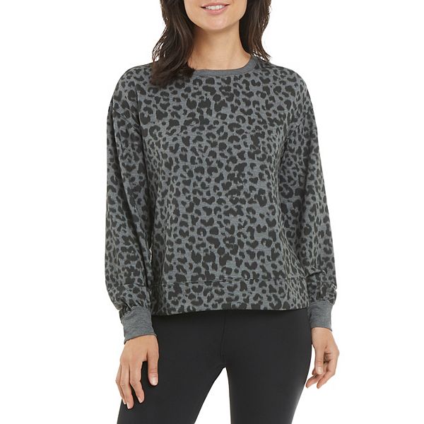 Leopard Print Heart Black and Gray Animal Print Sweatshirt