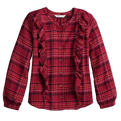 Women's Sonoma Goods For Life® Ruffled Button-Down Top