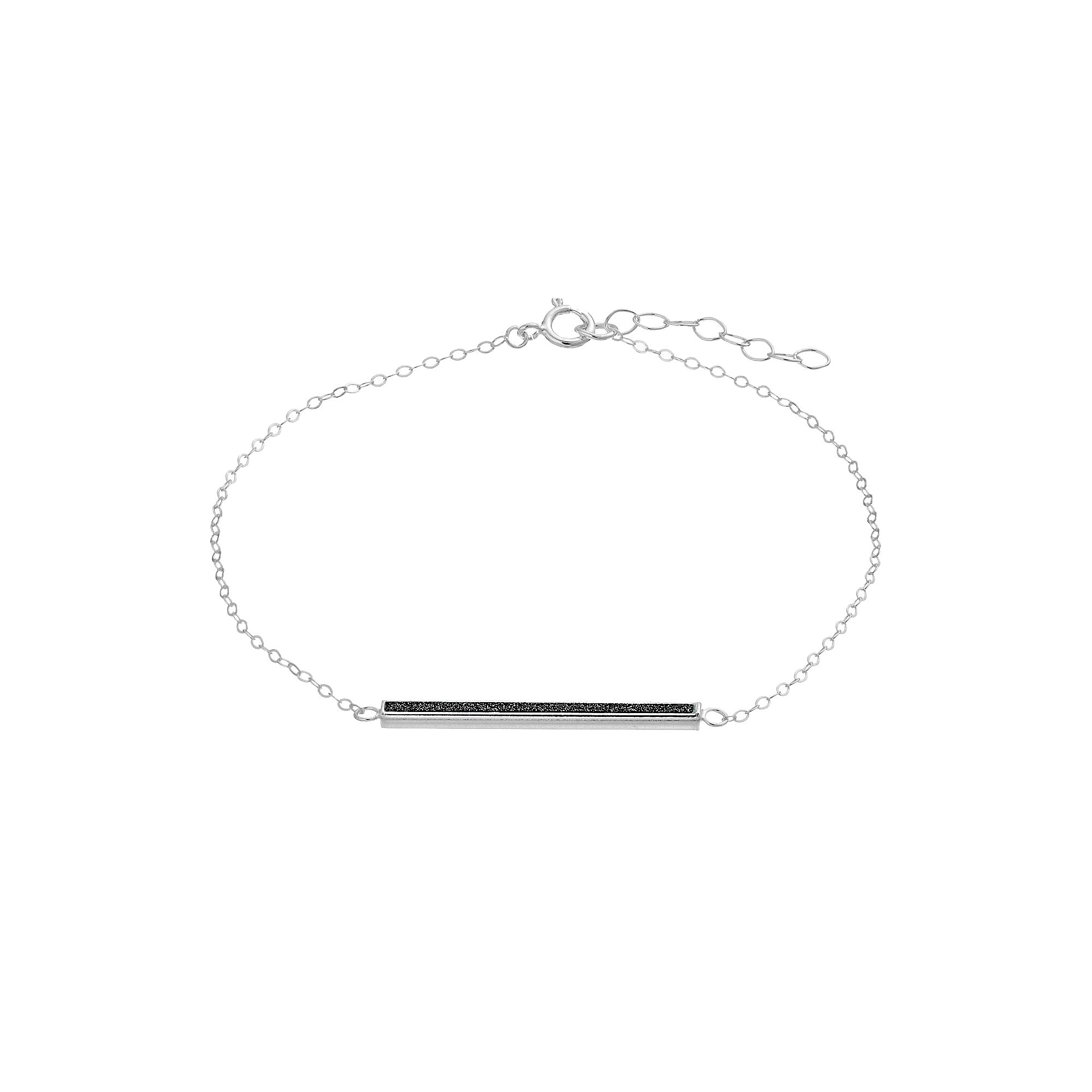 Aleure Precioso Sterling Silver Glitter Bar Chain Anklet, Womens, Size: 9
