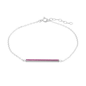Aleure Precioso Sterling Silver Glitter Bar Chain Anklet