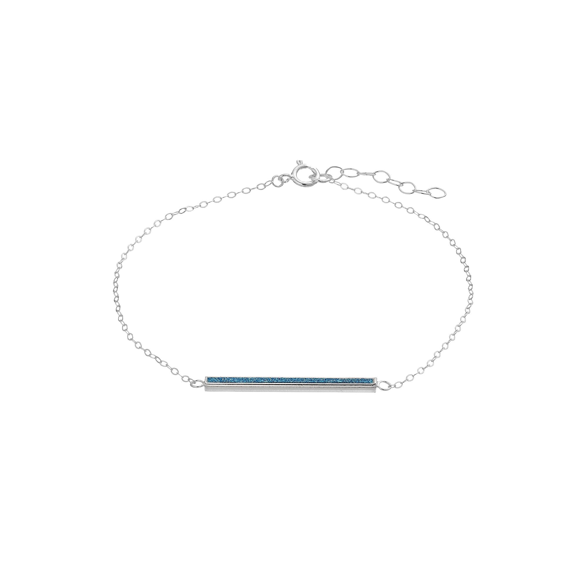 Aleure Precioso Sterling Silver Glitter Bar Chain Anklet, Womens, Size: 9