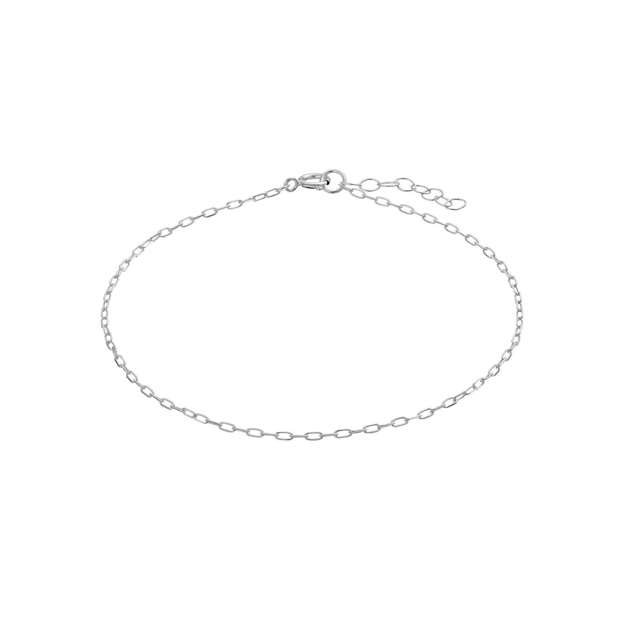 Aleure Precioso Sterling Silver Paper Clip Chain Anklet, Womens, Size: 9