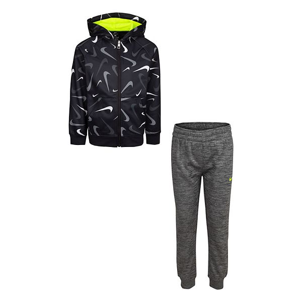Boys 4-7 Nike Therma-FIT Swooshfetti Parade Zip Hoodie & Jogger Pants Set