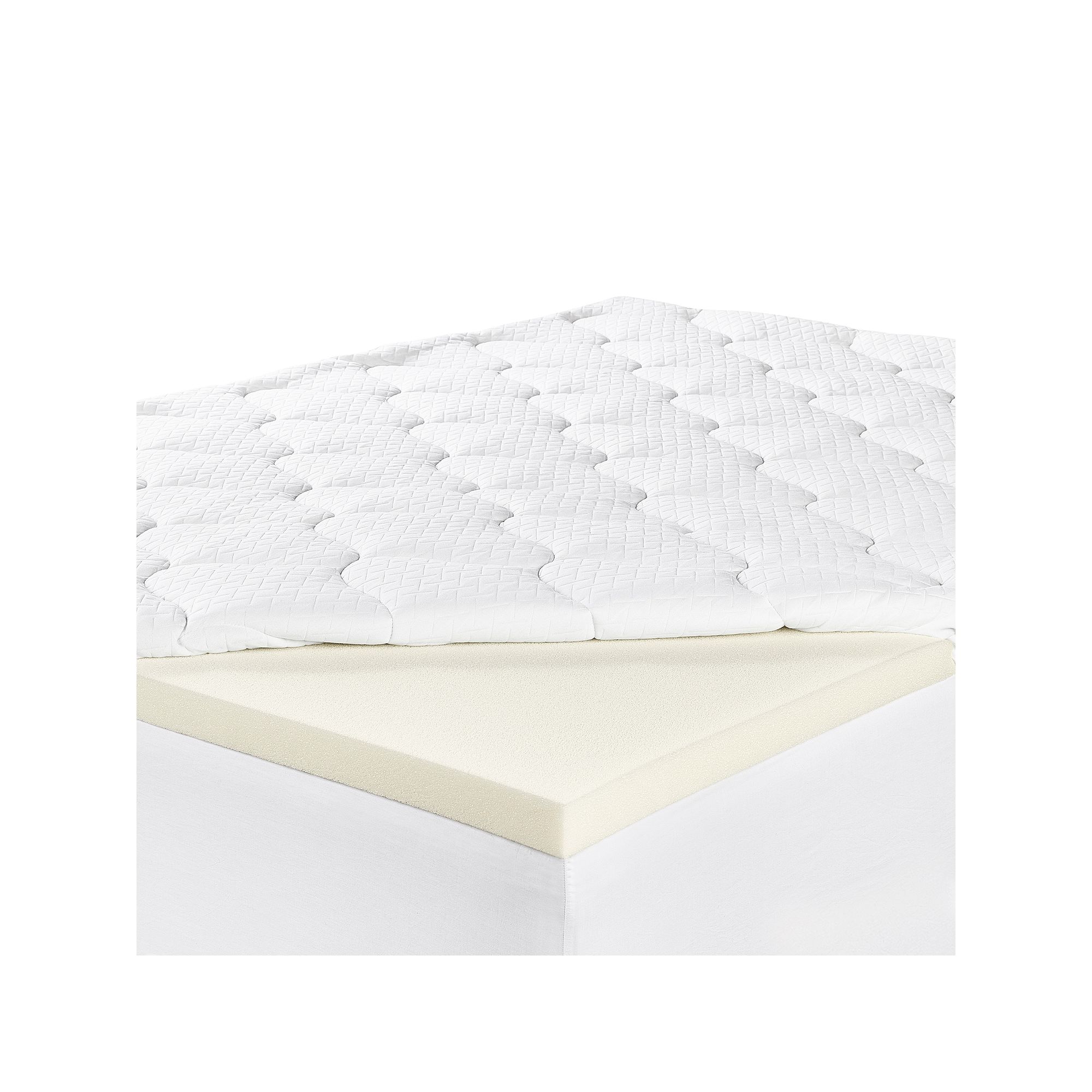 Serta 4 Layered Luxury Memory Foam Mattress Topper, White