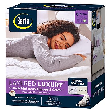 Serta 4" Layered Luxury Mattress Topper