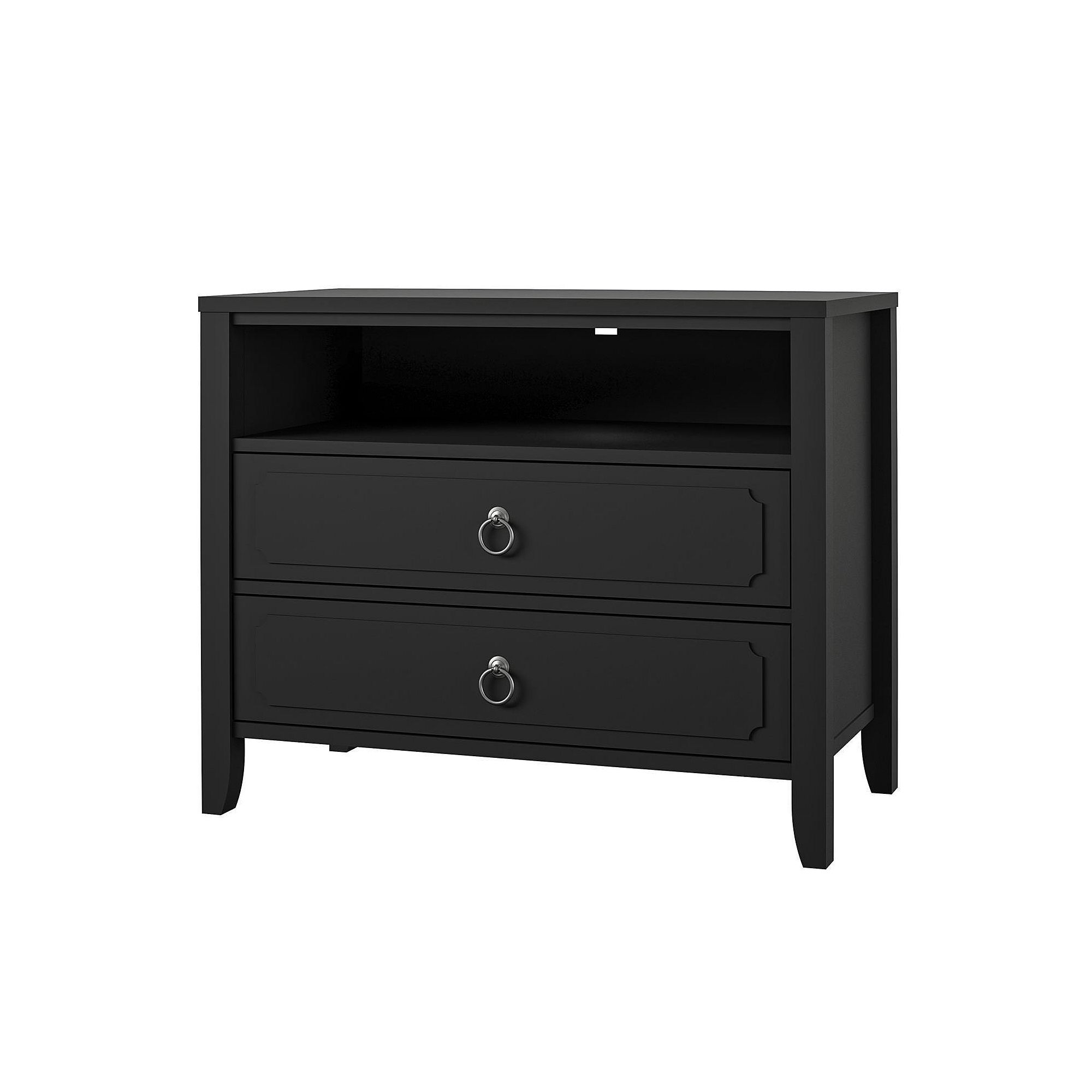 Novogratz Her Majesty 2-Drawer Nightstand, Black