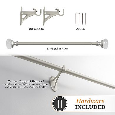 Kenney Fast Fit Shania 5/8" Decorative Window Curtain Rod