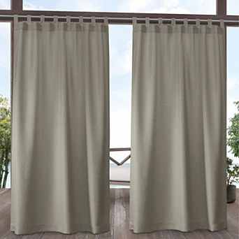 Exclusive Home Curtains Indoor/Outdoor Solid Cabana Tab Top Curtain Set