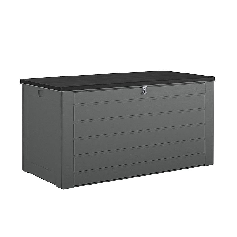 Cosco Outdoor Patio Deck Storage Box, Extra Large, 180 Gallons, Black and Charcoal