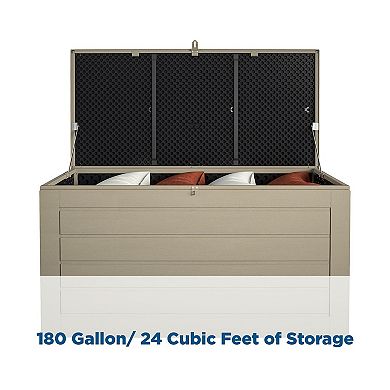 Cosco XL 180 Gallon Outdoor Patio Deck Storage Box Floor Decor