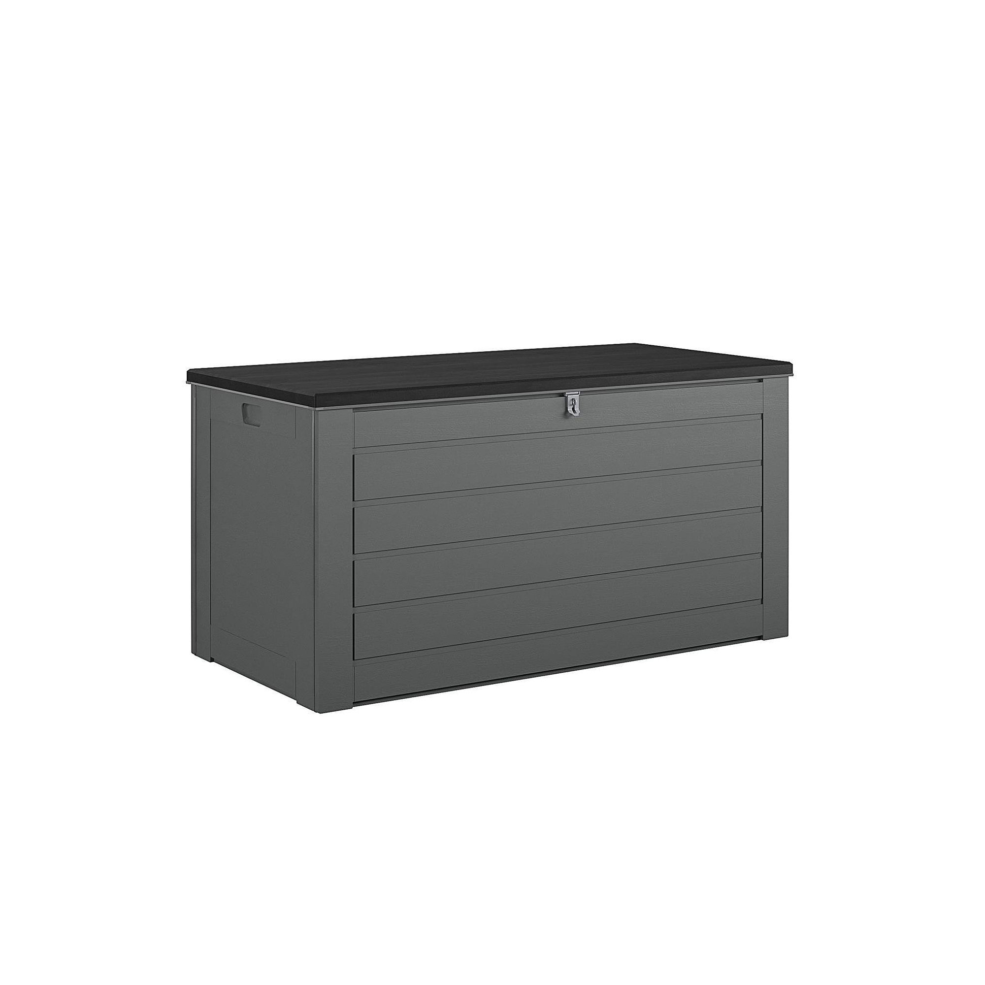 Cosco XL 180 Gallon Outdoor Patio Deck Storage Box Floor Decor, Black Gray