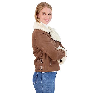 Juniors' Sebby Shearling BikerJacket