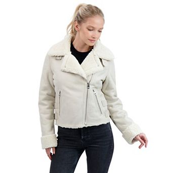 Juniors' Sebby Shearling Moto Jacket