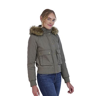 Juniors' Sebby Faux-Fur Hood Bomber Parka